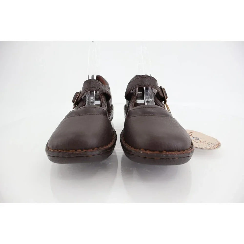 Born Girls Mary Jane Shoe Size 5 Brown Leather Flat Opanka Comfy Casual